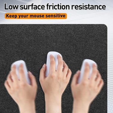 Підкладка під стіл з фетру 100 x 43 см, велика миша, антиковзаюча, для офісу та дому (темно-сірий)