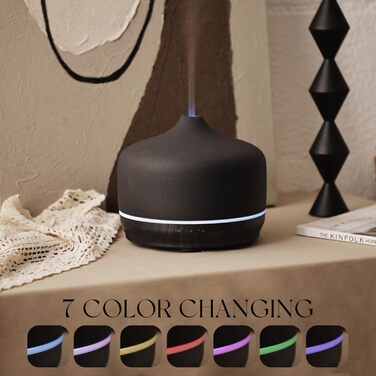 Аромадифузор Porseme 500 мл, скляний, ультразвуковий, з LED-підсвіткою, для ефірних олій, тихий, Rosegold (F22-500ml Black Ceramic Giant)