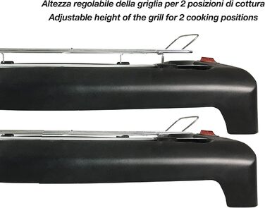 BEPER Electric Grill with Glass Lid - Coated Grill Plate, Stainless Steel, Black (2000W)