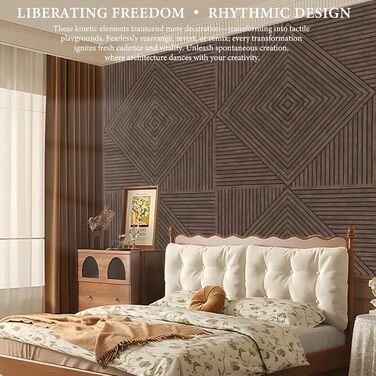 Акустичні панелі JBER, самоклеючі звукопоглинаючі стінові панелі для офісу, студії та дому, 6 шт, 180 x 120 см, колір темний горіх