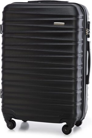 Набір валізWITTCHEN 3в1: велика, середня, маленька. Чорний, ABS, з коліщатками на 360°, TSA-замок. Підходить для Lufthansa, Eurowings, Ryanair, Condor