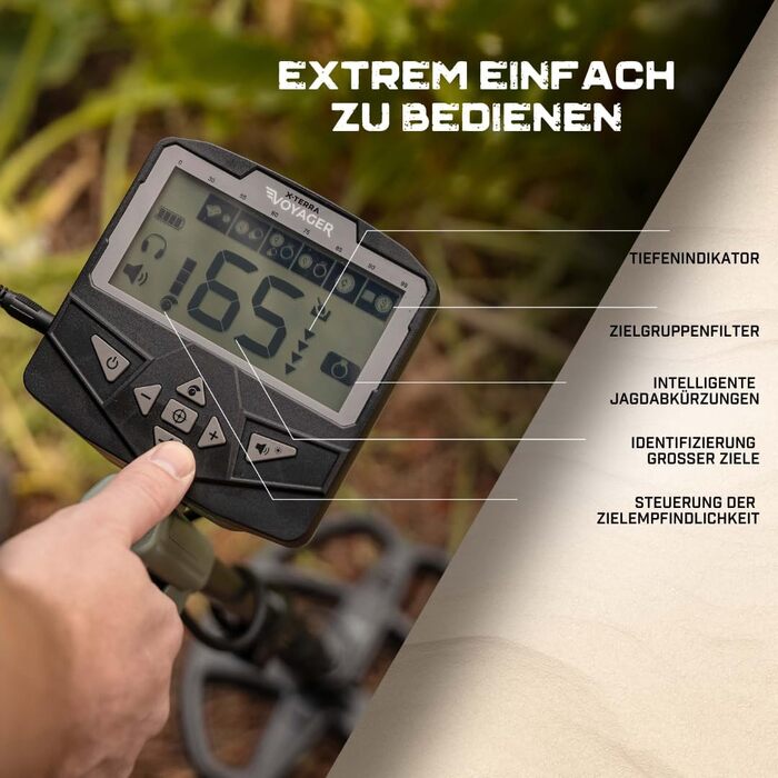 Металодетектор Minelab X-Terra Voyager - професійний, для дорослих, водонепроникний, 4 режими, з навушниками, рюкзаком та шукачем. (Ліс, Зелений)