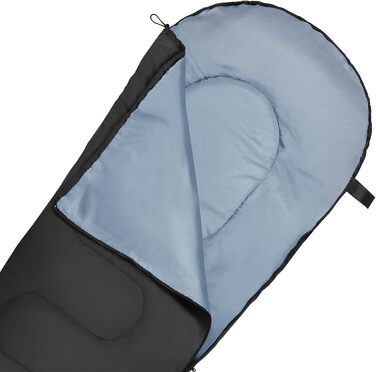 Спальний мішок Alpidex Mumienschlafsack 4 Seasons -17°C, 225x80 см, 400 GSM, чорний, для кемпінгу, трекінгу, подорожей