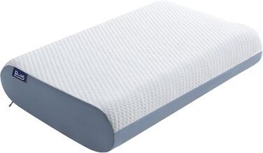 BedStory Pillow, Gel Memory Foam Pillow, Orthopedic Pillow, Visco Pillow, Neck Support Pillow with 2 Firmness Levels, Ergonomic Pillow with Washable Cover, 40x60x11cm, blue 40x60x11cm Blue