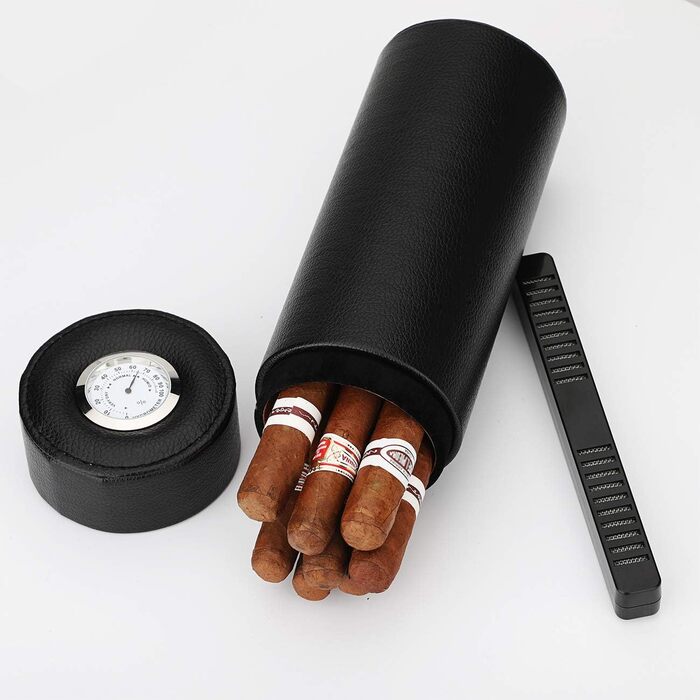 Сумка-гумодор для сигар з кедрової деревини, шкіряна, переносний, з гігрометром, зволожувач повітря, прямокутна