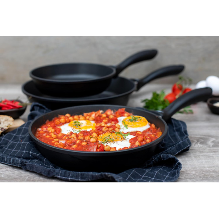 ELO Crepe Pan, 28 cm, ALUCAST - Frying pan made of energy-saving cast aluminum with non-stick coating, suitable for ceramic, gas, electric, and induction cooktops - dishwasher safe, Color: Black (28 cm NEW, Crepe Pan)