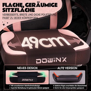 Ігровий крісло Dowinx Ergonomiczne з підніжкою, рожевий, для дорослих