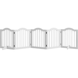 Парапет для собак PawHut, 5 секцій, 261.5 x 61 см, розкладний, з дверцятами, білий