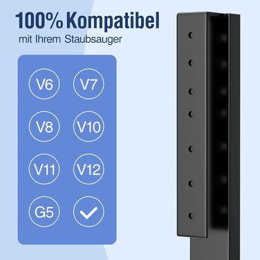 Підставка для пилососа Dyson – сумісна з V15, V12, V11, V10, V8, V7, V6 – автономна з кріпленням для аксесуарів – економія місця, без свердління