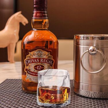 Набір склянок 6 шт. 200 мл - Кришталеві склянки для віскі з нерівномірною поверхнею - склянки для напоїв, кави, коктейлів, лонгдрінків, води, чаю, кави, соку - придатні для миття в посудомийній машині (прозорі)