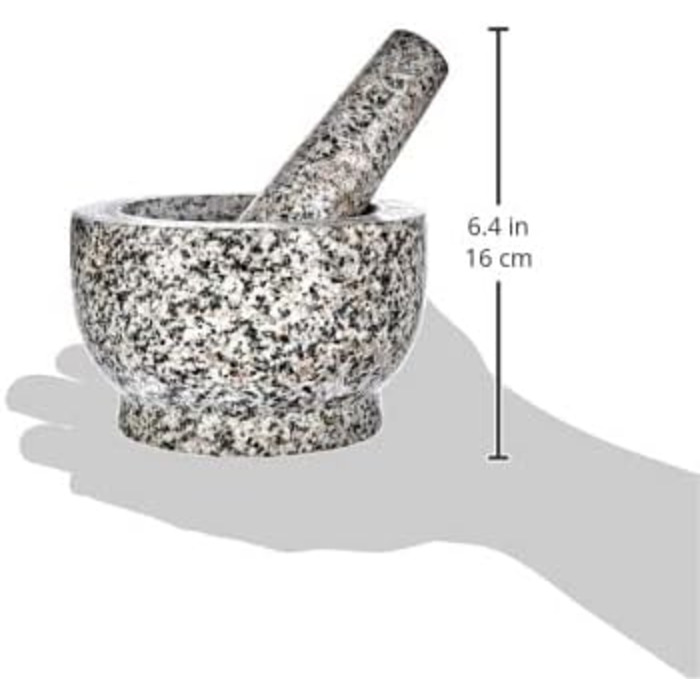 Набір ступки та пестика Zeller 24501, граніт, сірий (13x13x8 см)