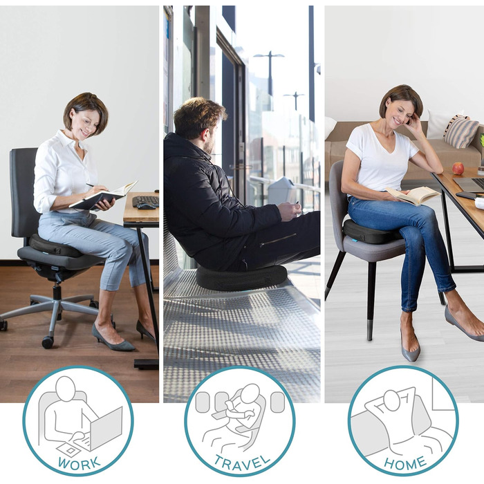 Ортопедична подушка для сидіння Bonmedico з Memory Foam Gel - для автомобіля, офісу, крісла колісного - чорна сітка, велика