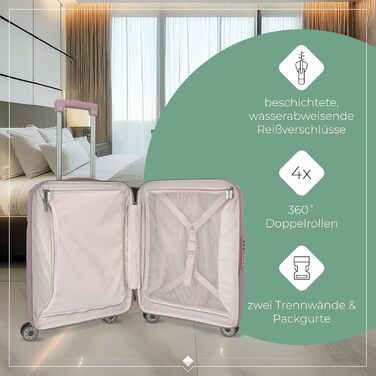Валіза Travelite ELVAA Rosé 66 см (72-77 л) з розширюваним об'ємом, TSA-замком та захисними кутками. Набір валіз (L/M/S).