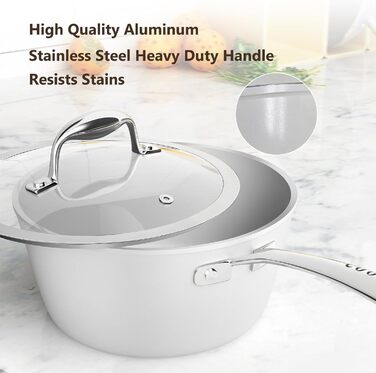 Набір посуду Cooksmart 10 предметів: каструлі, сковорідки з антипригарним покриттям, нержавіюча сталь, індукційний, для плити, посудомийна машина