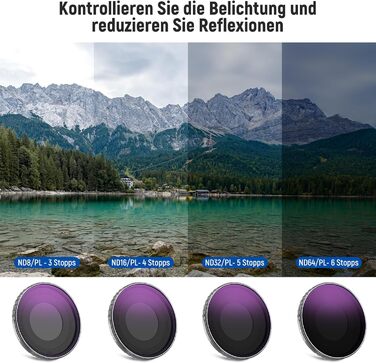 Набір фільтрів ND NEEWER для DJI Osmo Action 4/5 PRO: ND8, ND16, ND32, CPL (4 шт.)