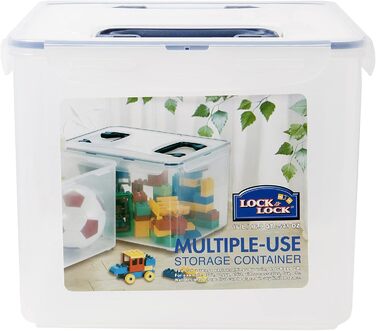 LocknLock PP CLASSIC Storage Box with Lid and Handles | 361 x 274 x 212 mm | 100% Airtight | Semi-transparent Storage Container | Storage Container with Lid for Household Items (16 L (Pack of 2))