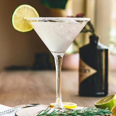 Набір з 6 келихів для мартини, 190 мл, з кришталевого скла без свинцю, класичної V-форми, для Еспресо Мартіні, Манхеттен та аперитиву, придатні для миття в посудомийній машині