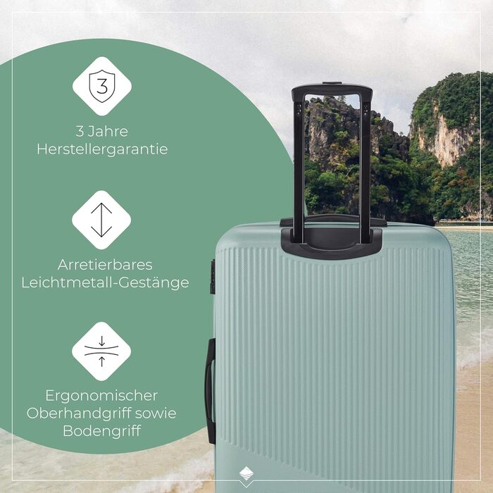 Чемодан Travelite Bali 77 см, 96 літрів, ABS, TSA-замок, Mint (Великий)