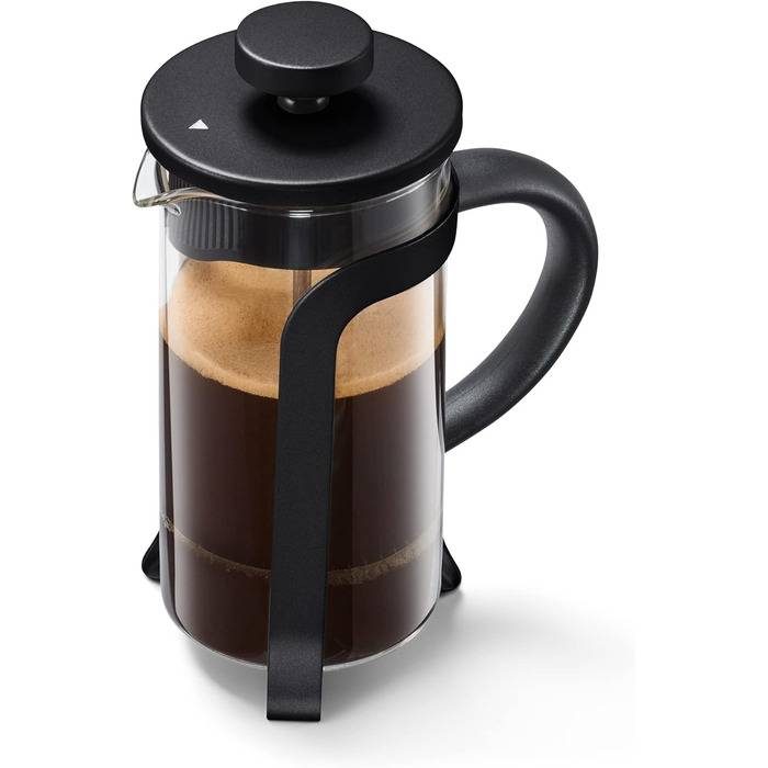 Тчибо Френч-прес для приготування кави вручну, 800 мл, скло Borosilikat, нержавіюча сталь, чорний