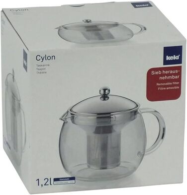 Kela 16922 Glass Teapot with Stainless Steel Infuser, 1.2 l, Cylon