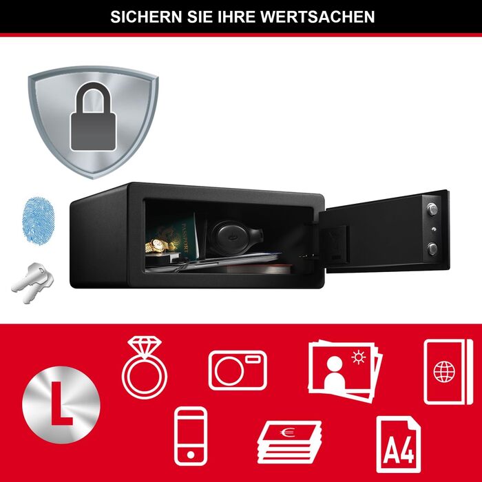 Master Lock Electronic Combination Safe - 11 Liter, Fingerprint Access