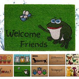 Килимок для підлоги з кокосового волокна, вологостійкий, 40x60 см - Welcome Friends Frog