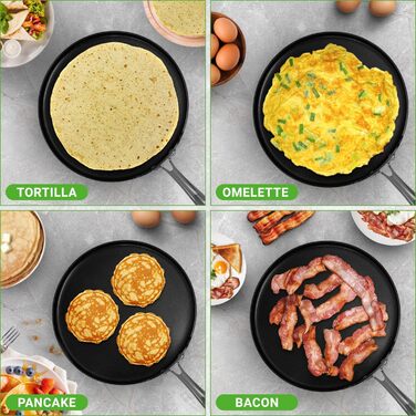 Млинцевниця Nutrichef 30 см з антипригарним покриттям для індукції, універсальна сковорода для млинців, панкейків, яєць, PFOA-free, підходить для всіх плит, можна мити в посудомийній машині