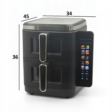 Аерофритюрниця AirDweller Air Fryer з двома чашами, 11 л, 2800 Вт, чорна