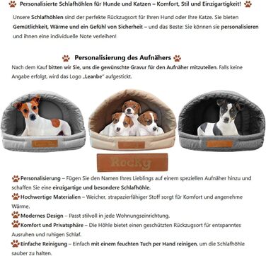 Будинок для собак R2: 48x37x32 см з гравіюванням імені - зручне ліжко для собак та котів (Графіт)