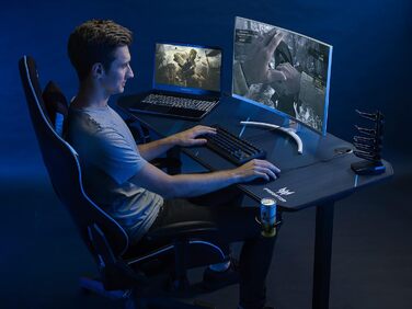 Ігровий стіл Acer Predator 140x60 см з килимком, підставкою для геймпадів, кабель-менеджментом, тримачем для навушників і напоїв