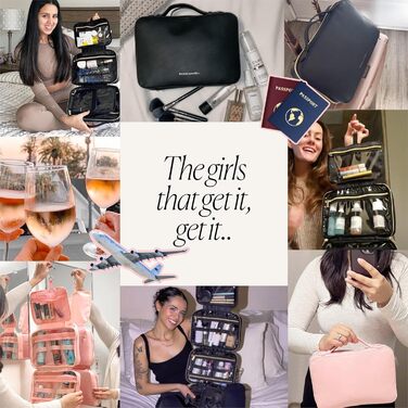 Жіночий дорожній косметичний набір, великий, рожевий