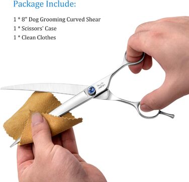 Професійна вигнута ножиця для грумінгу собак від JASON, 8 дюймів, з японської сталі 440C, для собак та котів