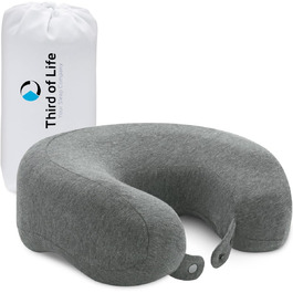 Ортопедична подушка для шиї RONDAR з ергономічної піни Memory Foam для подорожей літаком і авто, з дихаючим чохлом, проти болю в шиї