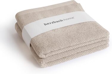Набір рушників для душу та рук herzbach home Spa Kollektion, 100% бавовна, 2 шт. (50x100 см), піщано-сірий