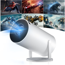 Mini проєктор Salange HY300Pro+: 4K, Wi-Fi 6, Bluetooth 5.2, Android 11.0, для домашнього кінотеатру, обертання 180°, сумісний з Phone/Xbox/Laptop/TV Stick/USB