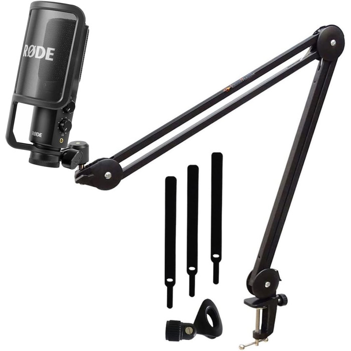 Rode NT-USB+ USB конденсаторний мікрофон + keepdrum MS138 гнучкий стійкий тримач (чорний) NT-USB+-MS138BK
