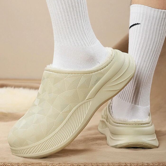 Тапочки жіночі/чоловічі теплі з товстою підошвою для дому та вулиці, бавовна, чорні, 38/39 EU