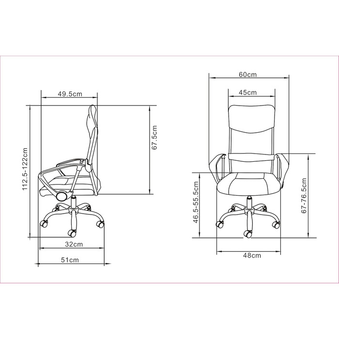 Офісний стілець La Silla Española Santander з підголівником, білий, поліестер, 52x55x118 см