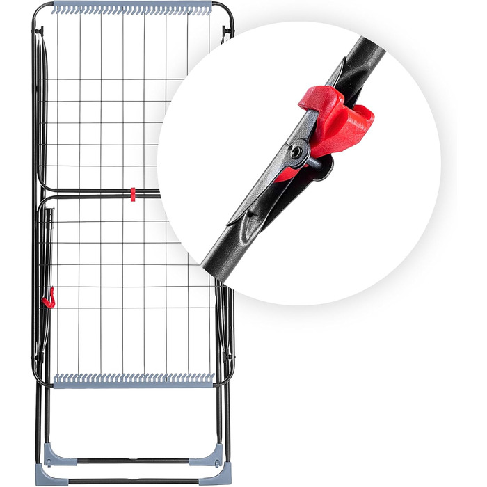 КADAX Сушарка для білизни з 18 метрами сушильної поверхні - для квартири, балкону та саду, розкладна, з неслизькими ніжками, економна, виготовлена в ЄС (Антрацит Плюс)