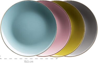 Набір посуду MÄSER 16-ти частинний, кераміка, кольоровий, з металевим бордюром, для 4 осіб