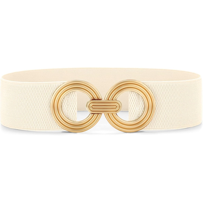 Жіночий широкий еластичний пояс JasGood з блискавкою, бежевий, розмір S (60-70 см)