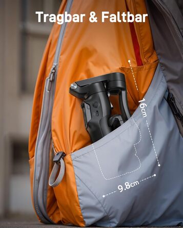 Hohem iSteady V3 - Стабілізатор для смартфона з контролером, AI-трекером, телескопічною штангою та штативом, чорний