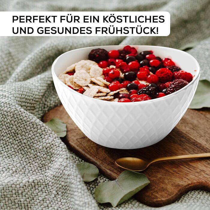 Набір мисок Miamio Palmanova (блакитний), 6 шт, 800 мл - сучасний дизайн, великий об'єм