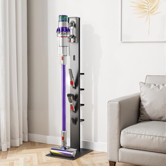 Підставка для пилососів Dyson з 4 гачками та 4 полицями, сумісна з моделями Gen5, V15, V12, V11, V10, V8, V7 та V6, без свердління, для зберігання пилососа та аксесуарів