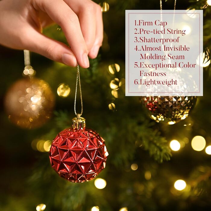 50 шт. новорічні кулі Valery Madelyn, 5 см, біло-золоті, з кріпленням, для прикраси ялинки, міцні, з сніжинками