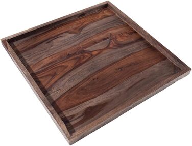 Large Makassar Tablet 50cm Sheesham Smoke Finish Serving Tray Wooden Tray Serving Table Bed Table