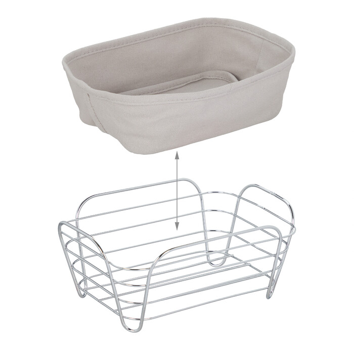 Relaxdays Bread Box Metal with Fabric Insert