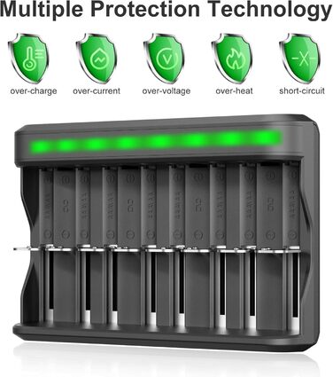 Універсальний зарядний пристрій для акумуляторів BONAI з LED-індикатором, інтелектуальний зарядний пристрій для AA AAA C D NI-MH акумуляторів