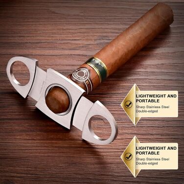 Вишуканий тютюнець CIGARLOONG: шкіряний футляр для сигар з 3 відділеннями та різаком з нержавіючої сталі (колір: коричневий)