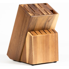 Coninx Raf Messerblock Acacia Wood | Knife Block 15 Slots Chef's Knife | Knife Block Wood Without Knives | Suitable for 15 Knives, Steel Sharpener | Knife Holder for Kitchen Knives | 13 x 19 x 22 cm